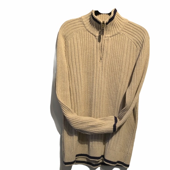 Denver Hayes Classic Cozy Cream+Navy Sweater XL - Picture 1 of 8